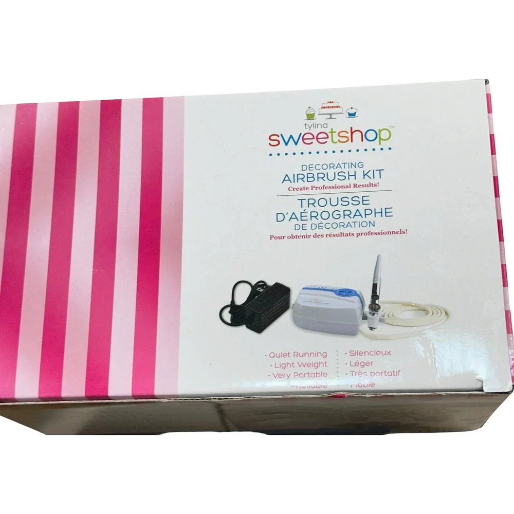 Tylina Sweetshop Cake Decorating Airbrush Kit 074 Blue White Portable Compressor